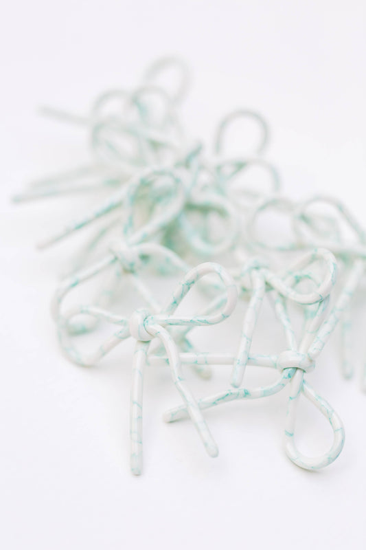 Aqua Bow Earrings