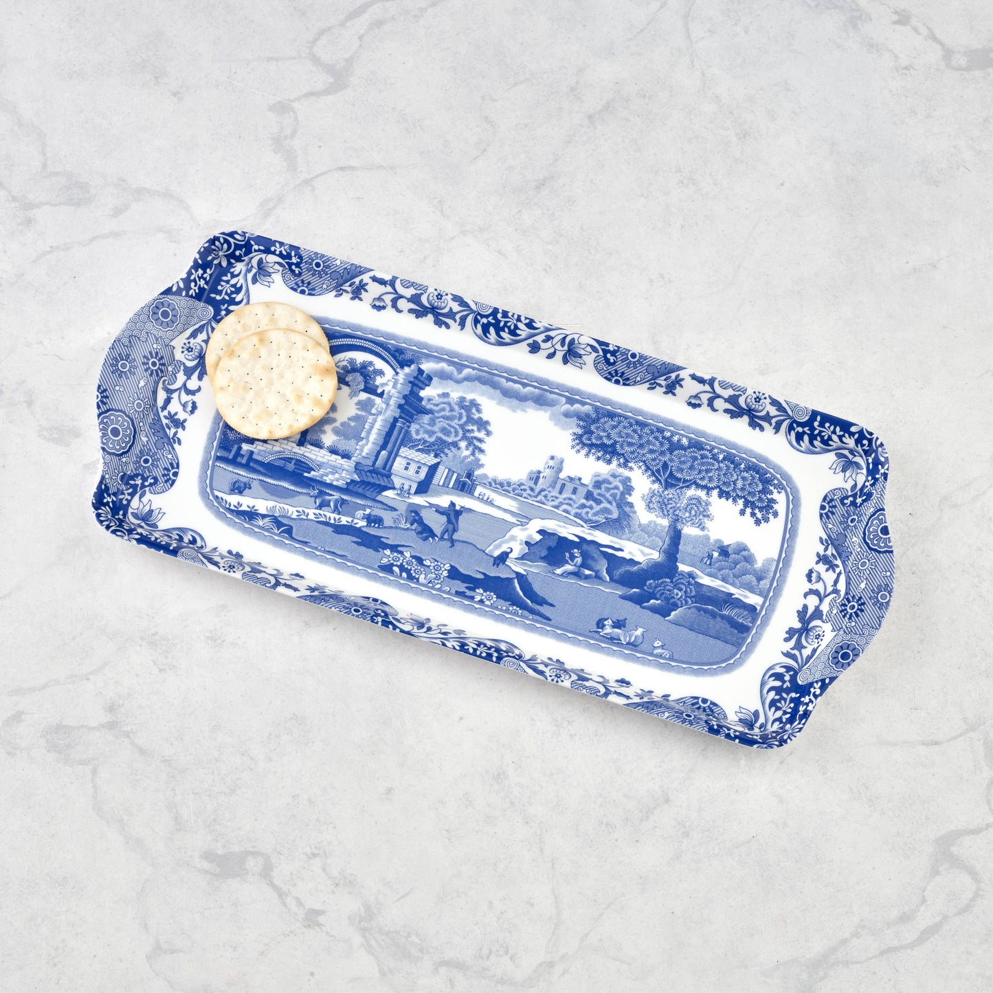 Blue Italian Sandwich Tray: Melamine / Blue Italian
