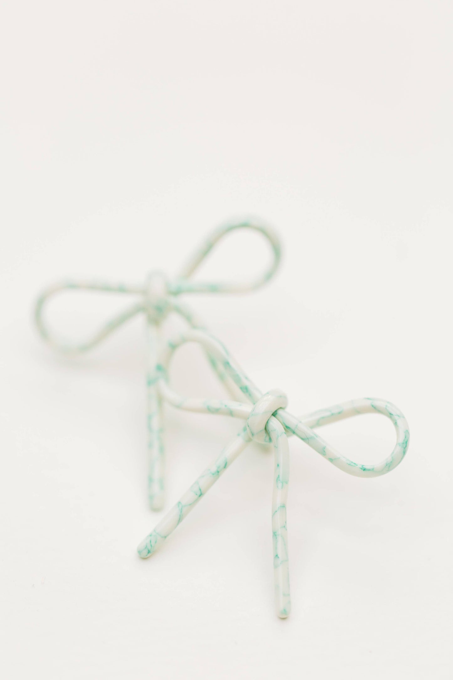 Aqua Bow Earrings