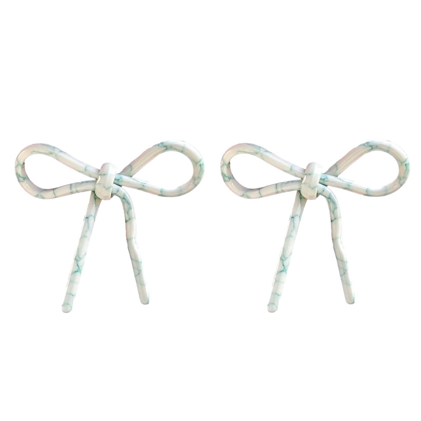 Aqua Bow Earrings