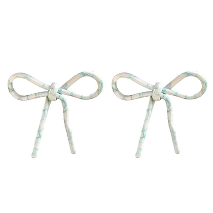 Aqua Bow Earrings