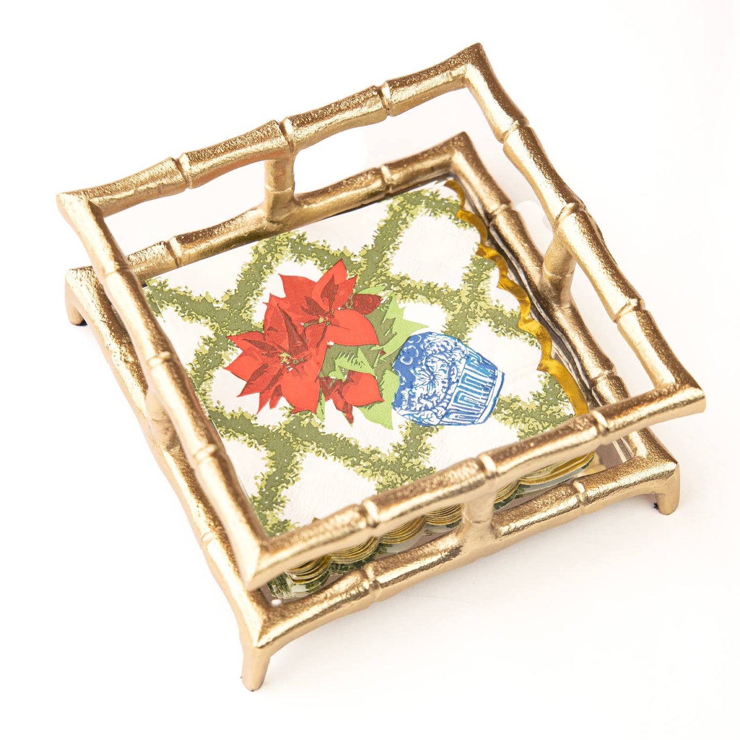 Poinsettias Paper Beverage Napkin