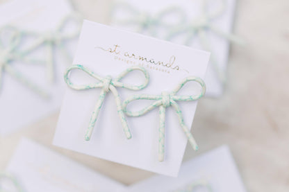 Aqua Bow Earrings