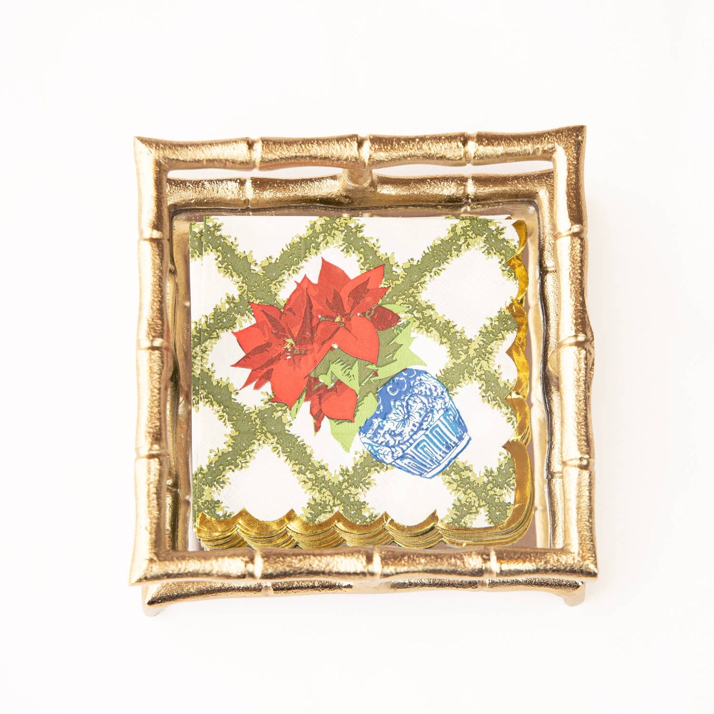 Poinsettias Paper Beverage Napkin