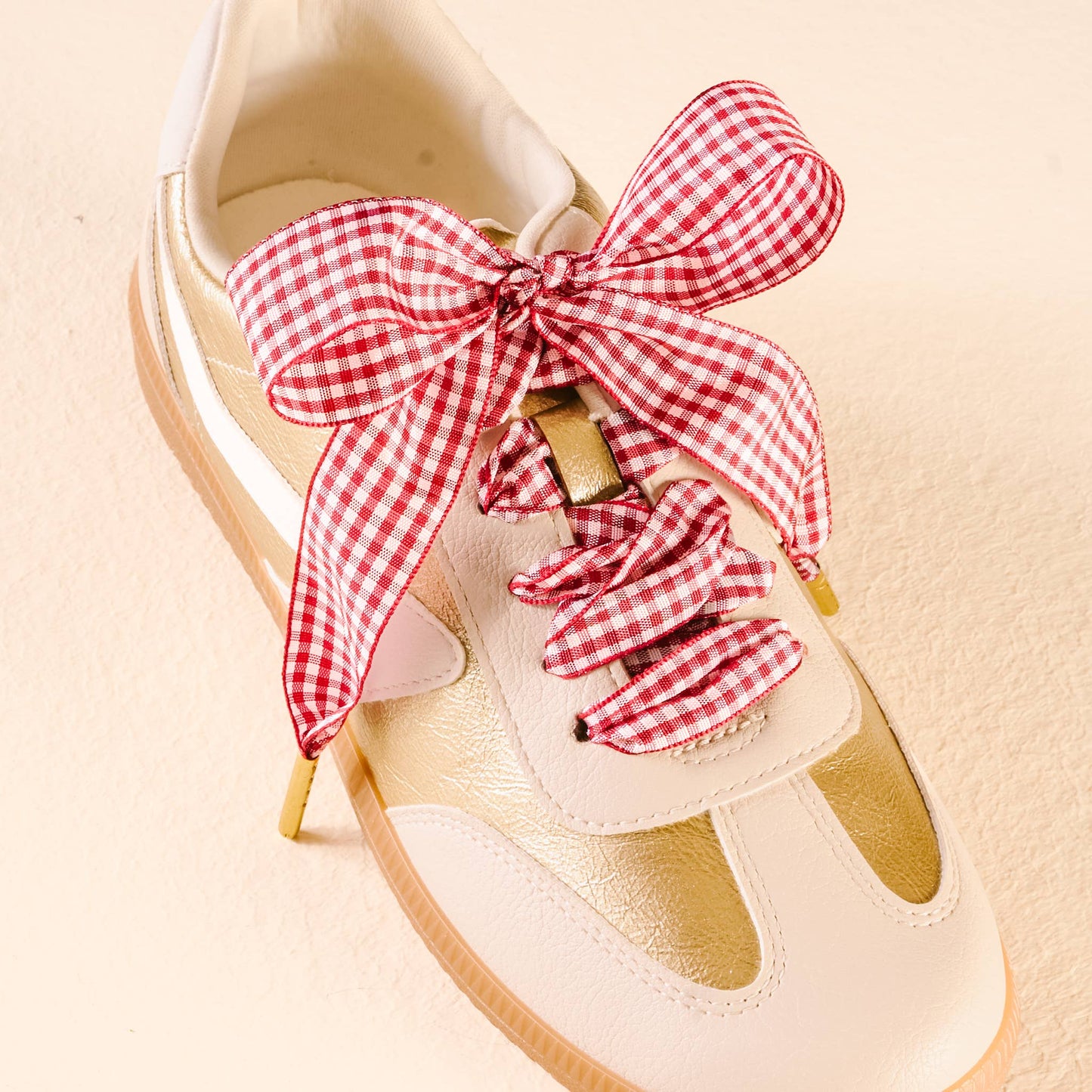 Step It Up Shoelaces-Gingham Red
