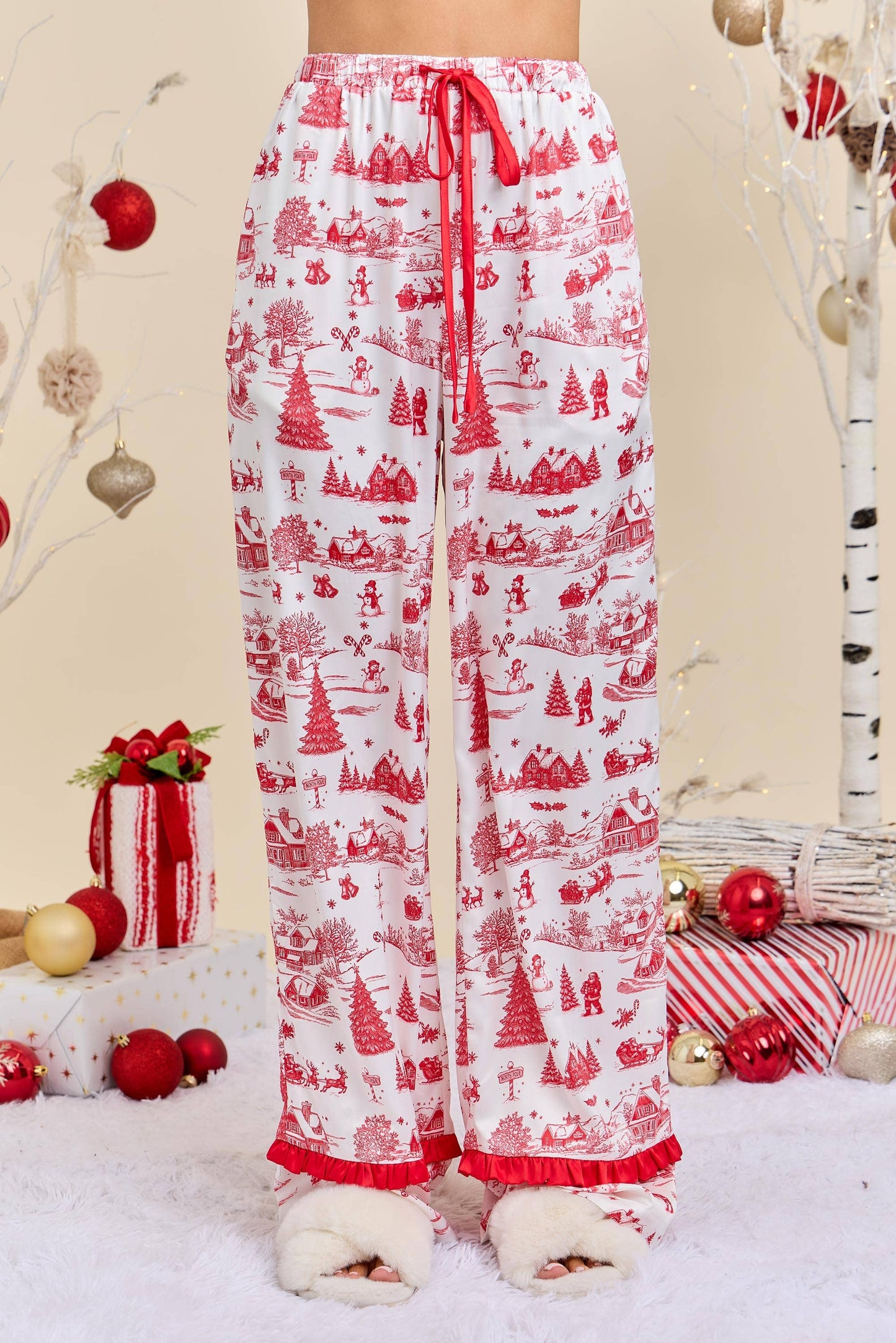 Satin Christmas Jammies- Green