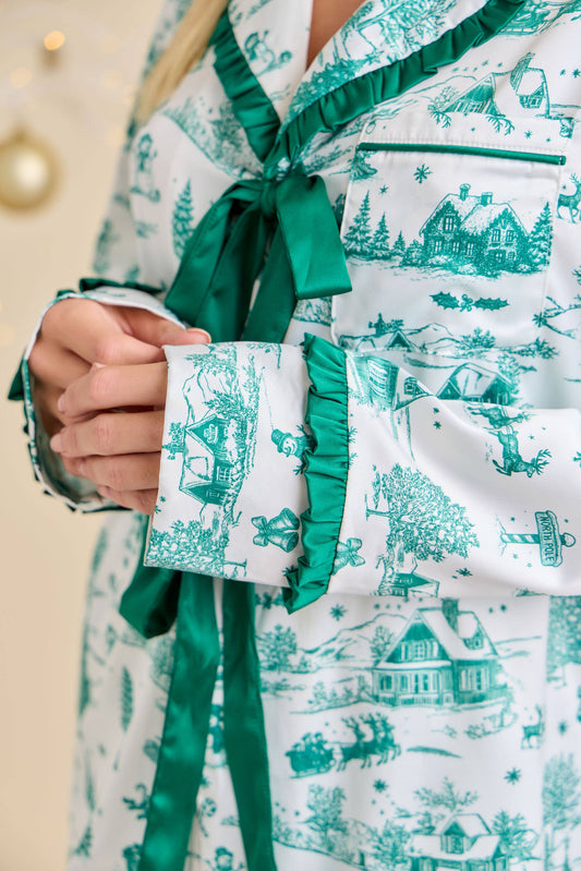 Satin Christmas Jammies- Green