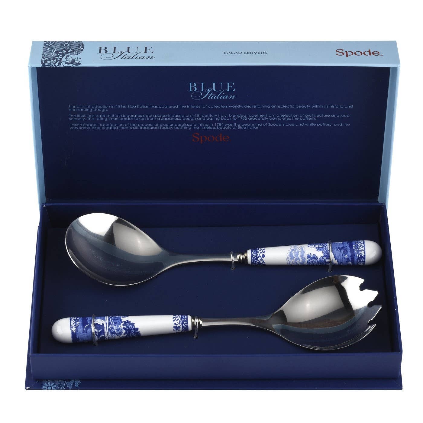 Spode Blue Italian Salad Servers