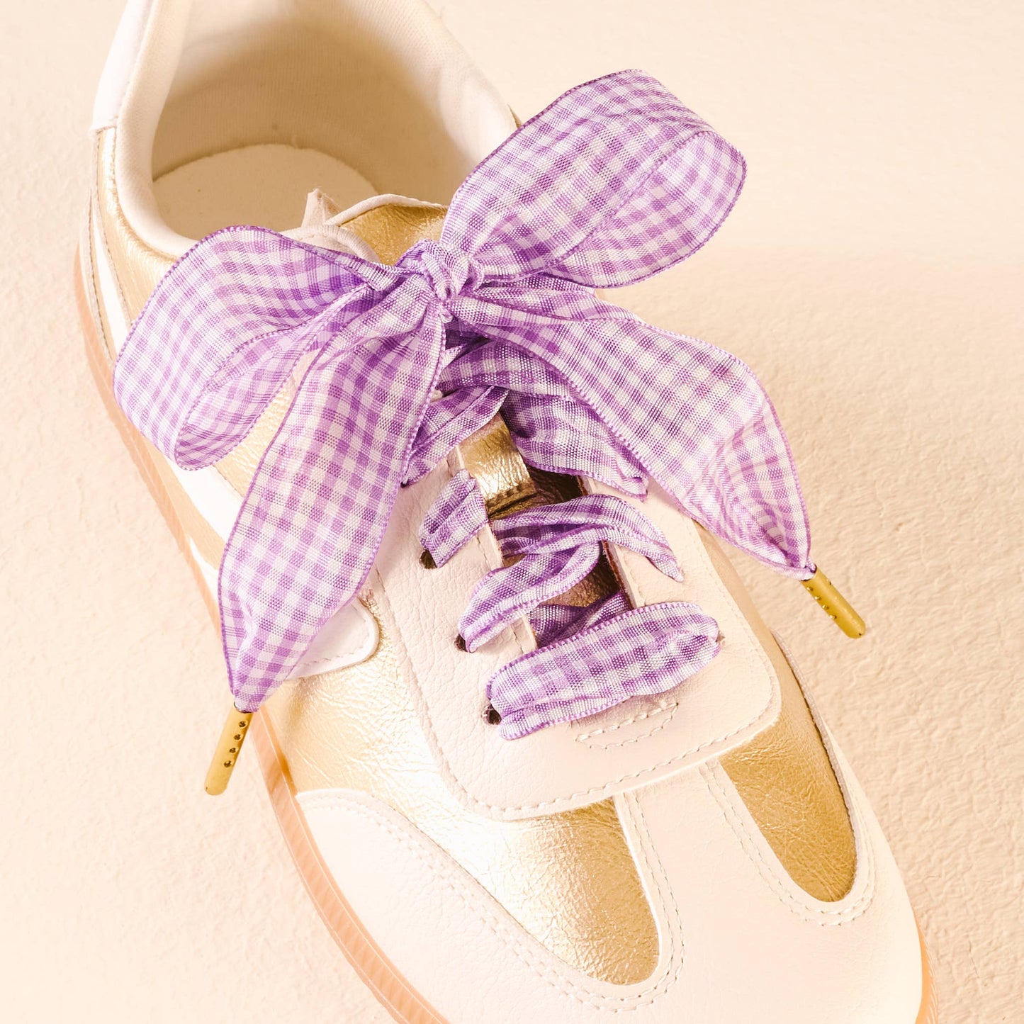 Step It Up Shoelaces-Gingham Purple