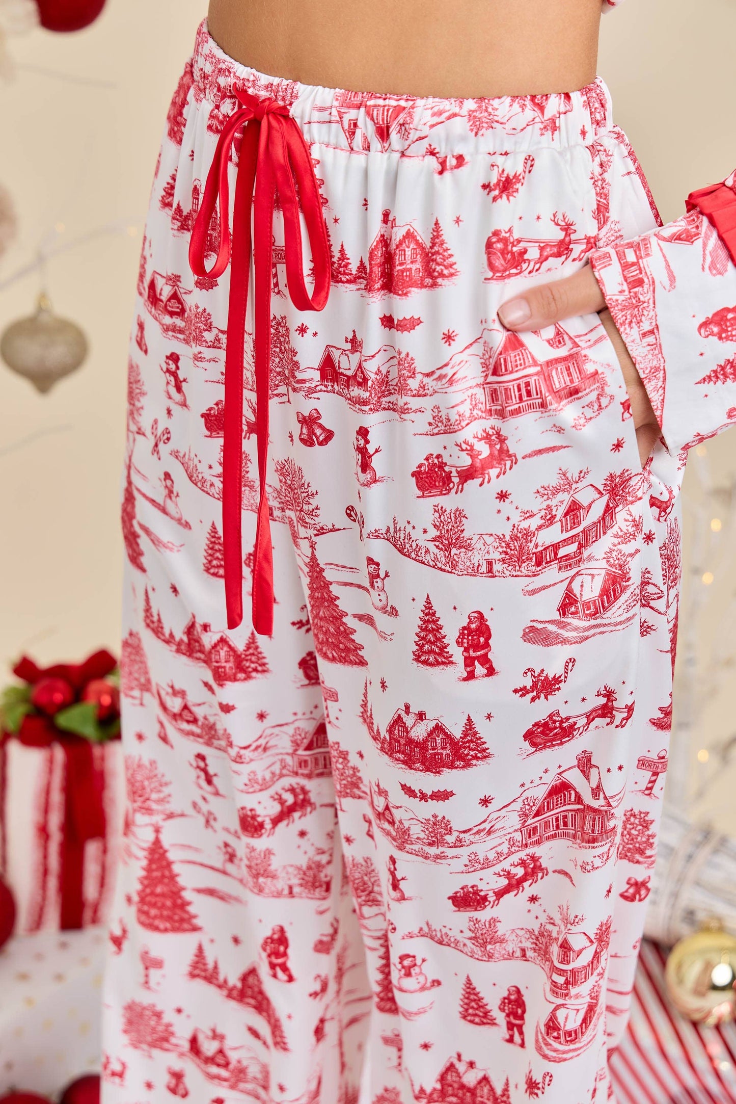 Satin Christams Jammies- Red