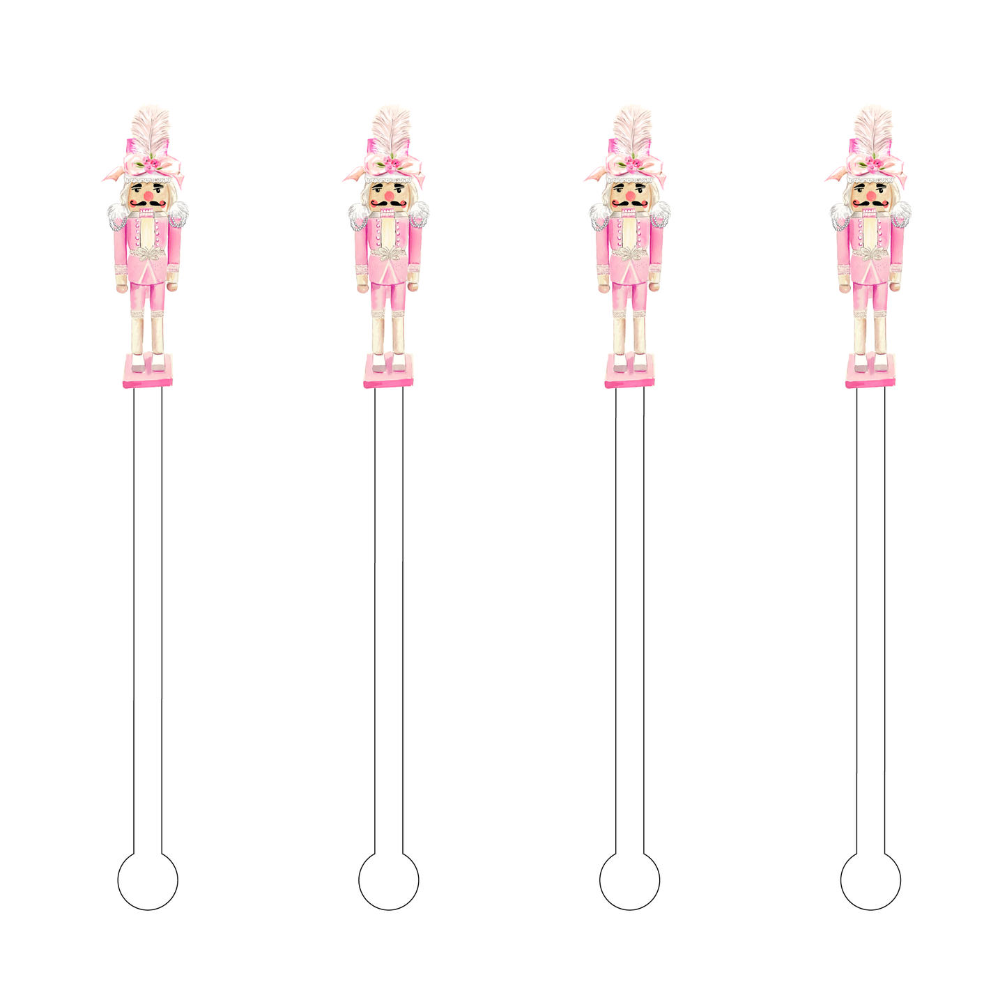 Nutcracker Acrylic Swizzle Sticks