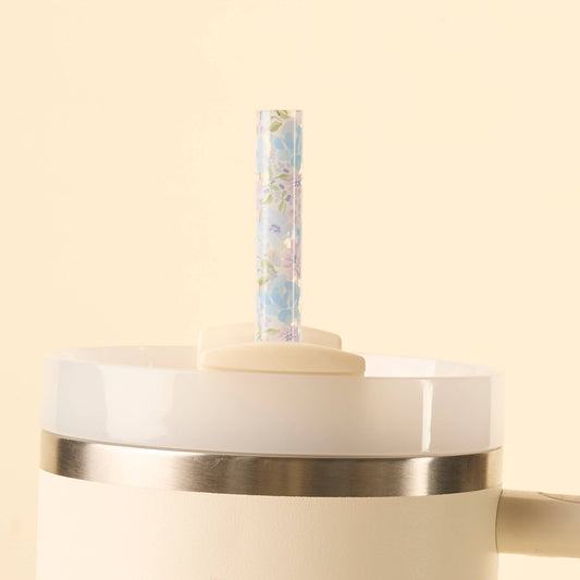 40 oz Tumbler Straw Set-Secret Garden Blue