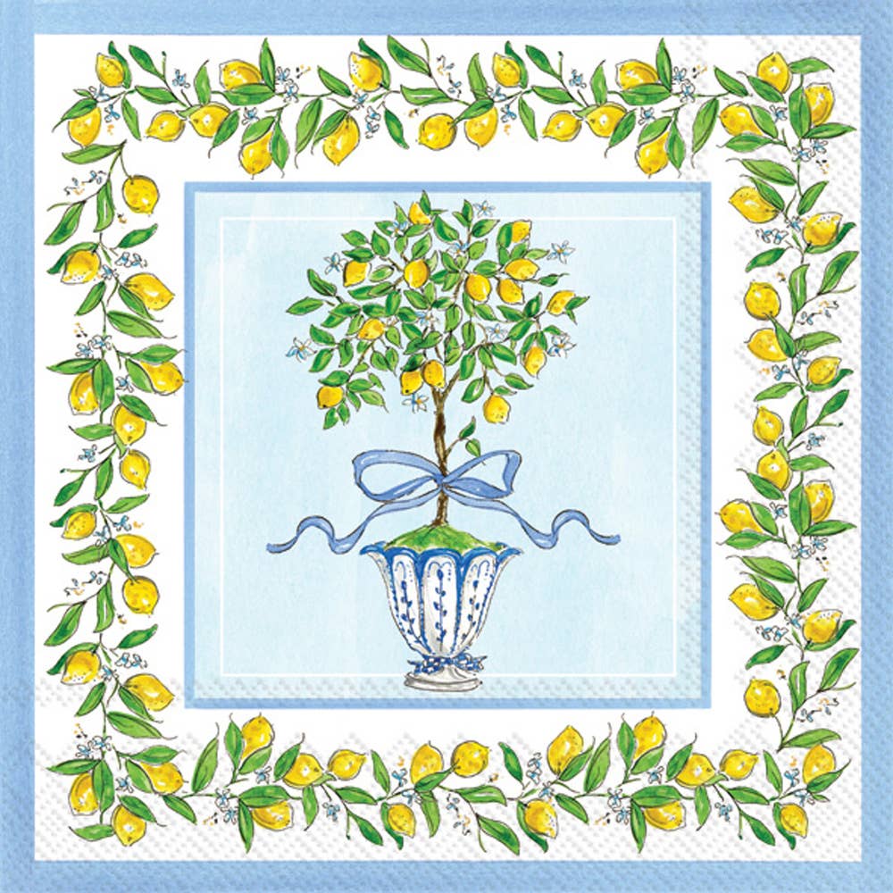 Paper Cocktail Napkins- Lemon Topiary
