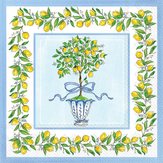 Paper Cocktail Napkins- Lemon Topiary