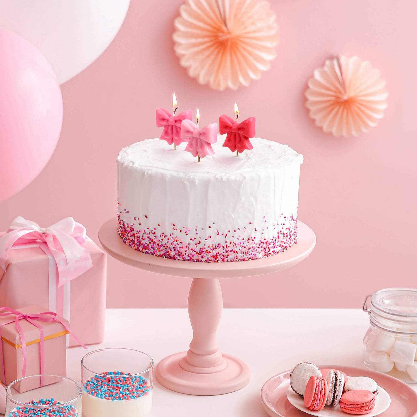 Bow Candles, Set of 5