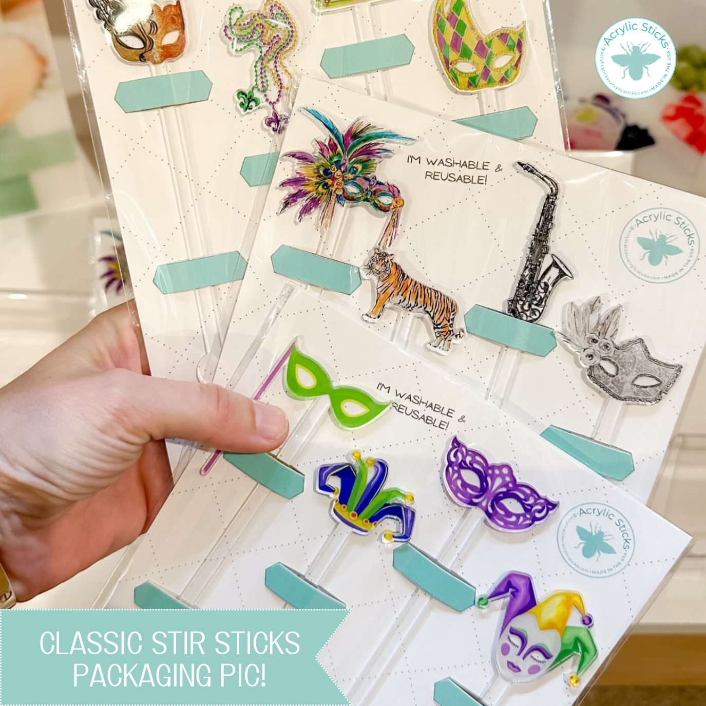 Duck Hunting Acrylic Swizzle Sticks