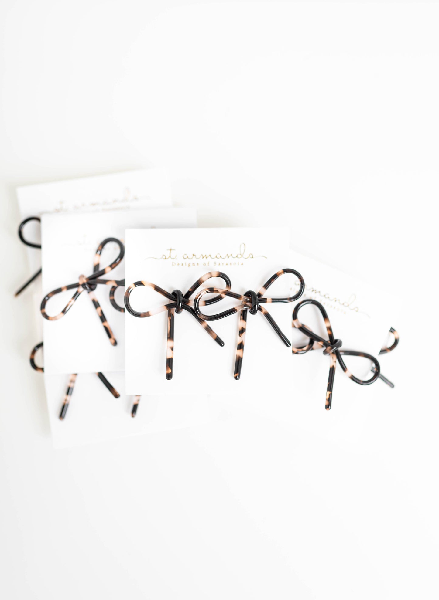 Blonde Tortoise Bow Earrings