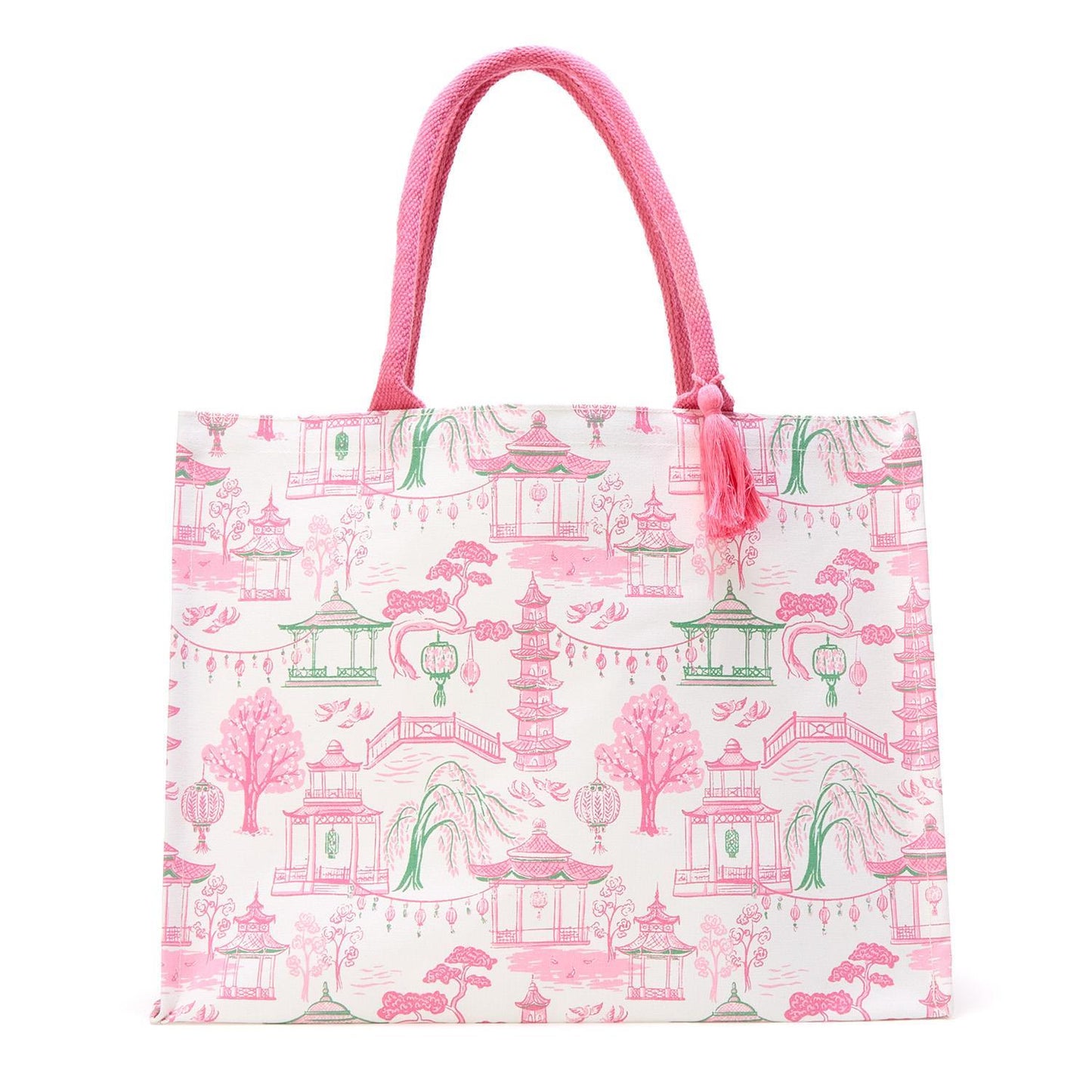 Pink Toile Tote