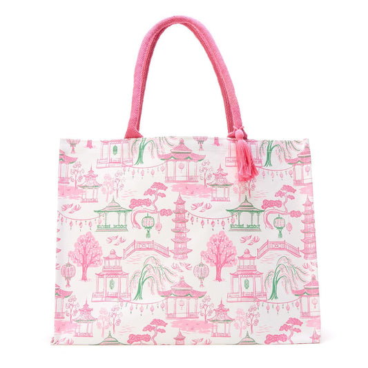 Pink Toile Tote