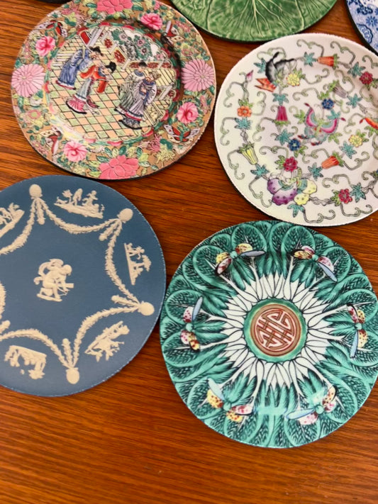 China Plate Grandmillennial Coaster Sets