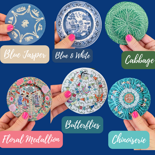 China Plate Grandmillennial Coaster Sets