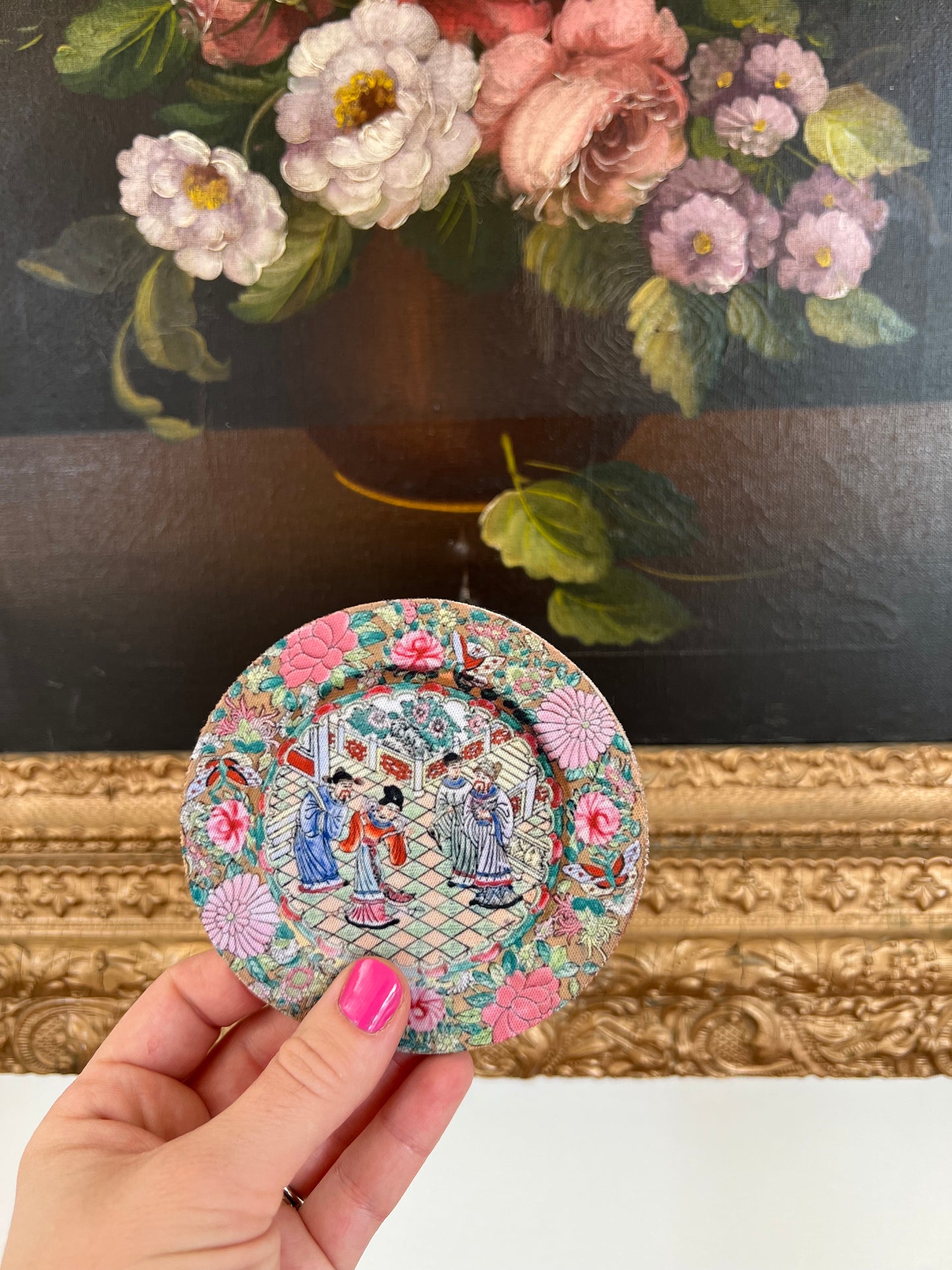 China Plate Grandmillennial Coaster Sets